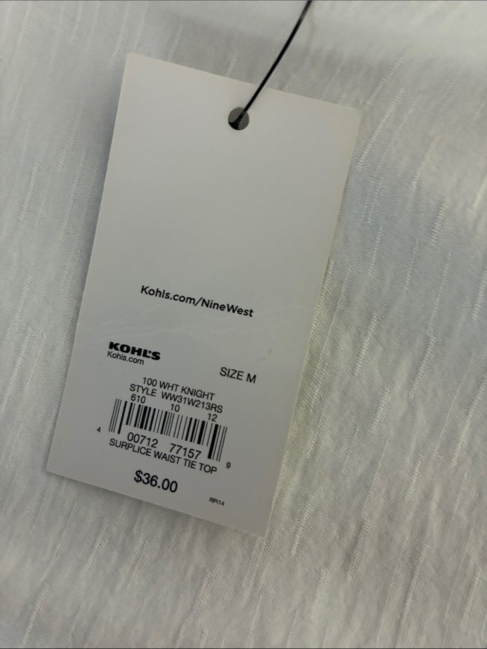 Nine West Cream Surplice Short Sleeve Top - Picture 7 of 8